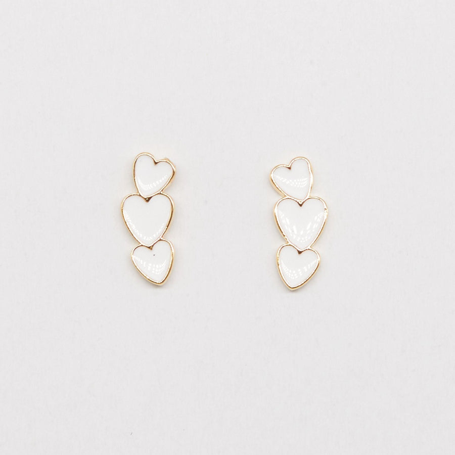 Stella + Gemma - Heart of Hearts Earrings/White