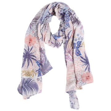 Soft pink and lilac patterned scarf by Enhance