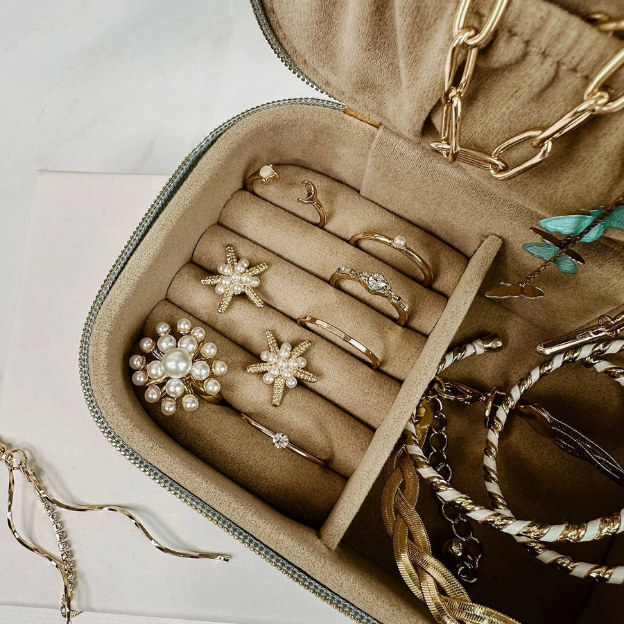 Jewellery Case - Lola | Dusty Blue