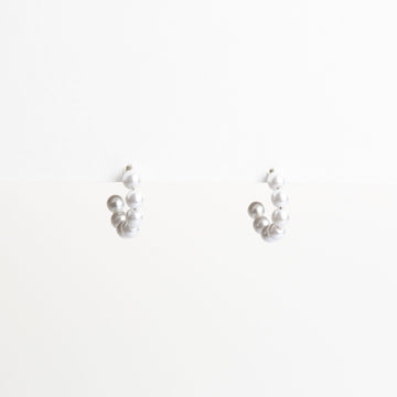 Stella + Gemma - Pearl Hoop Earrings - Medium