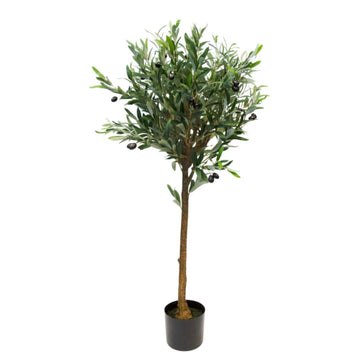 Faux Plant - Potted Olive Topiary Tree 115cm