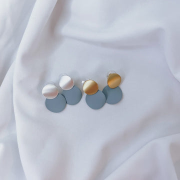 Products Round Drop Earrings - Duck Egg Blue willow collective