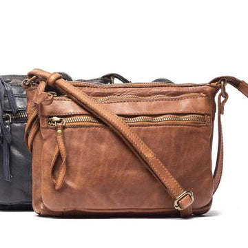 Leather Bag - Brittany Tan rugged Hide