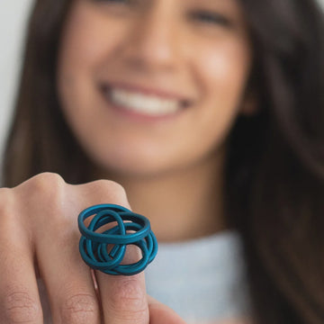 Adjustable Scrunch Ring - Teal