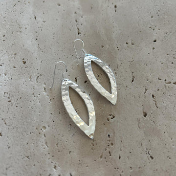 Sterling Silver Earrings - Battered Drop