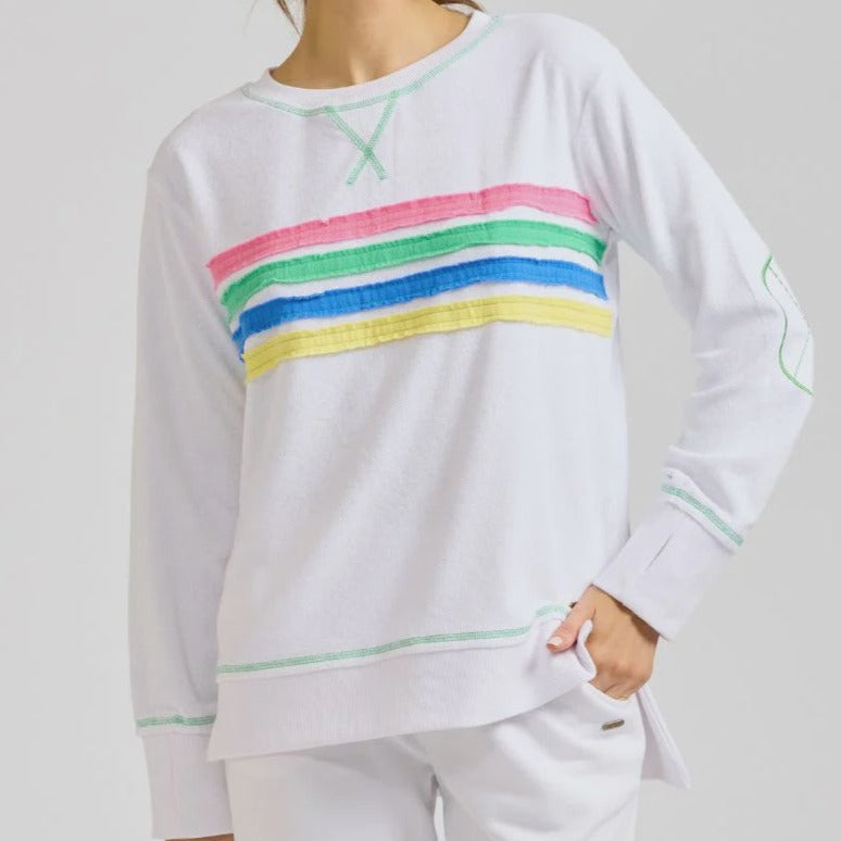 Est 1971 Terry Rainbow Sweat - White / Multi
