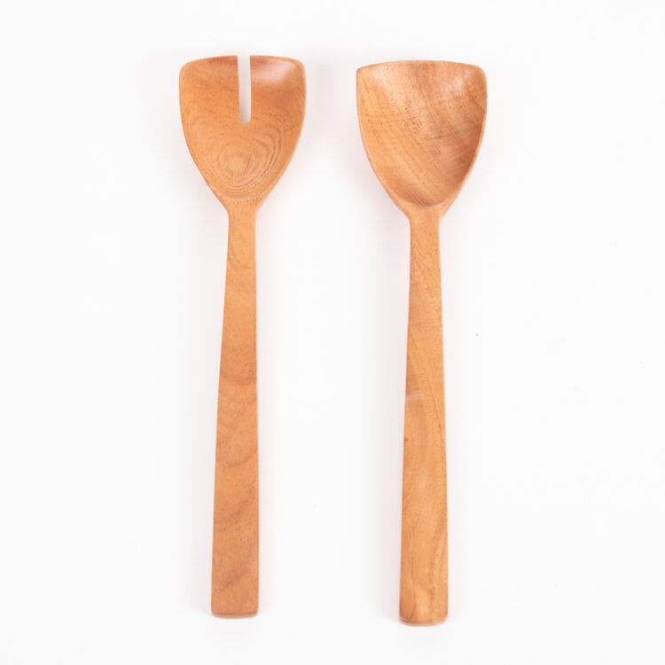 Hand carved Neem Salad Servers by Trade Aid